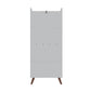 Manhattan Comfort Hampton 4-Tier White Bookcase Shelving Unit With Solid Wooden Legs