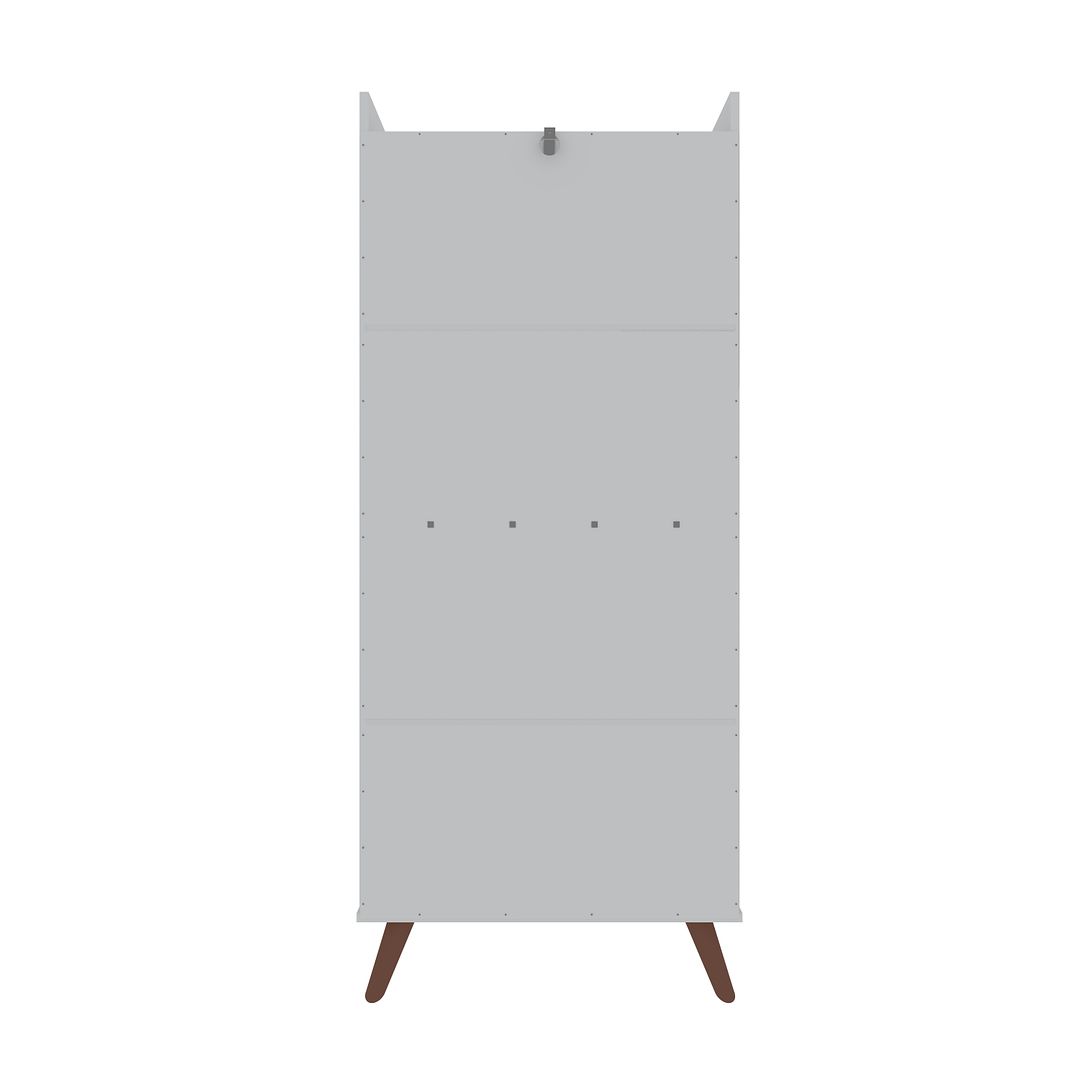 Manhattan Comfort Hampton 4-Tier White Bookcase Shelving Unit With Solid Wooden Legs
