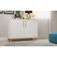 Manhattan Comfort Herald Double Side Cabinet With 2 Shelves In White