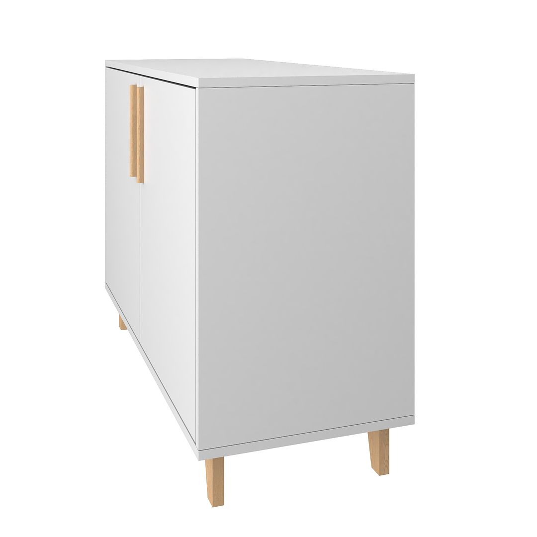 Manhattan Comfort Herald Double Side Cabinet With 2 Shelves In White