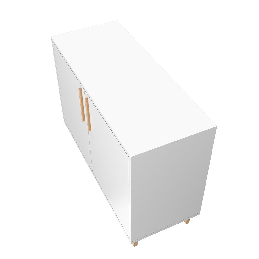 Manhattan Comfort Herald Double Side Cabinet With 2 Shelves In White