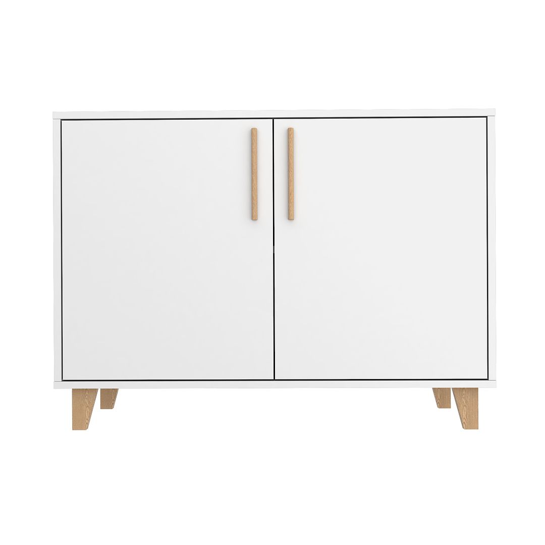 Manhattan Comfort Herald Double Side Cabinet With 2 Shelves In White