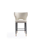Manhattan Comfort Holguin 37" Counter Stool With Tufted Back Buttons In Cream