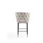 Manhattan Comfort Holguin 37" Counter Stool With Tufted Back Buttons In Cream