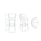 Manhattan Comfort Holguin 37" Counter Stool With Tufted Back Buttons In Cream