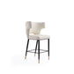 Manhattan Comfort Holguin 37" Counter Stool With Tufted Back Buttons In Cream