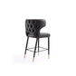 Manhattan Comfort Holguin 37" Counter Stool With Tufted Back Buttons In Gray