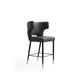 Manhattan Comfort Holguin 37" Counter Stool With Tufted Back Buttons In Gray