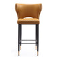 Manhattan Comfort Holguin 37" Counter Stool With Tufted Back Buttons In Saddle