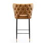 Manhattan Comfort Holguin 37" Counter Stool With Tufted Back Buttons In Saddle