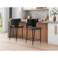 Manhattan Comfort Holguin 41"H Gray, Black & Gold Wooden Barstool