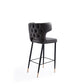 Manhattan Comfort Holguin 41"H Gray, Black & Gold Wooden Barstool