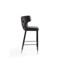 Manhattan Comfort Holguin 41"H Gray, Black & Gold Wooden Barstool