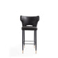 Manhattan Comfort Holguin 41"H Gray, Black & Gold Wooden Barstool