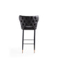 Manhattan Comfort Holguin 41"H Gray, Black & Gold Wooden Barstool