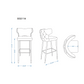 Manhattan Comfort Holguin 41"H Gray, Black & Gold Wooden Barstool