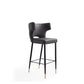 Manhattan Comfort Holguin 41"H Gray, Black & Gold Wooden Barstool