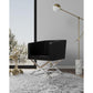 Manhattan Comfort Hollywood Black & Polished Chrome Faux Leather Lounge Accent Chair