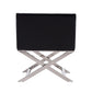 Manhattan Comfort Hollywood Black & Polished Chrome Faux Leather Lounge Accent Chair