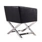 Manhattan Comfort Hollywood Black & Polished Chrome Faux Leather Lounge Accent Chair