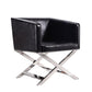 Manhattan Comfort Hollywood Black & Polished Chrome Faux Leather Lounge Accent Chair