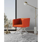 Manhattan Comfort Hollywood Orange & Polished Chrome Faux Leather Lounge Accent Chair