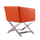 Manhattan Comfort Hollywood Orange & Polished Chrome Faux Leather Lounge Accent Chair