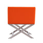 Manhattan Comfort Hollywood Orange & Polished Chrome Faux Leather Lounge Accent Chair