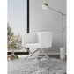 Manhattan Comfort Hollywood White & Polished Chrome Faux Leather Lounge Accent Chair