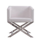 Manhattan Comfort Hollywood White & Polished Chrome Faux Leather Lounge Accent Chair