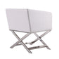 Manhattan Comfort Hollywood White & Polished Chrome Faux Leather Lounge Accent Chair