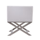 Manhattan Comfort Hollywood White & Polished Chrome Faux Leather Lounge Accent Chair