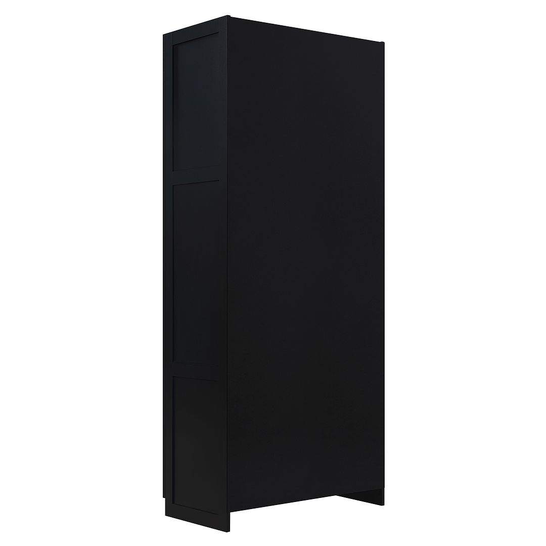 Manhattan Comfort Hopkins 2-Piece Black Storage Cabinet 2.0