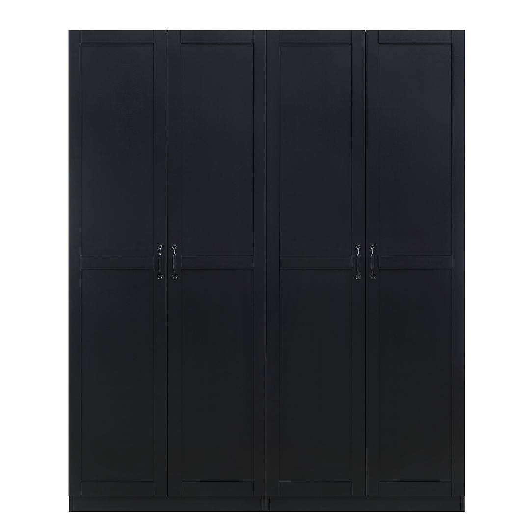 Manhattan Comfort Hopkins 2-Piece Black Storage Cabinet 2.0