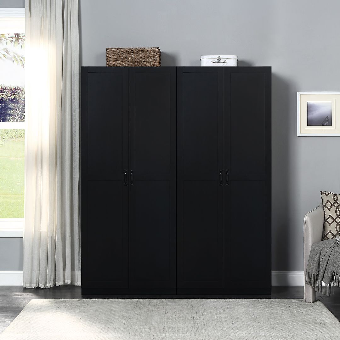 Manhattan Comfort Hopkins 2-Piece Black Storage Cabinet 4.0