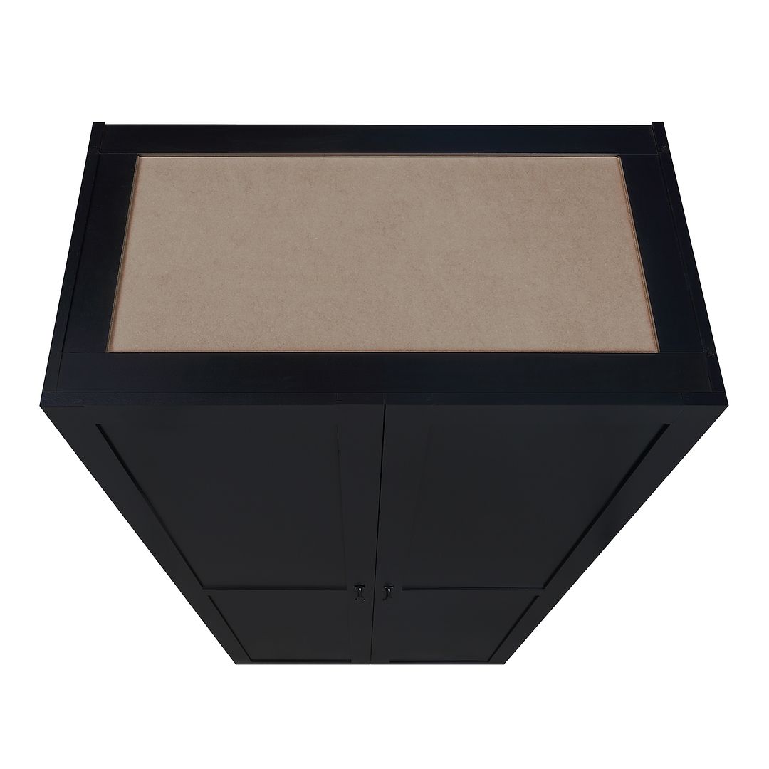 Manhattan Comfort Hopkins 2-Piece Black Storage Cabinet 4.0