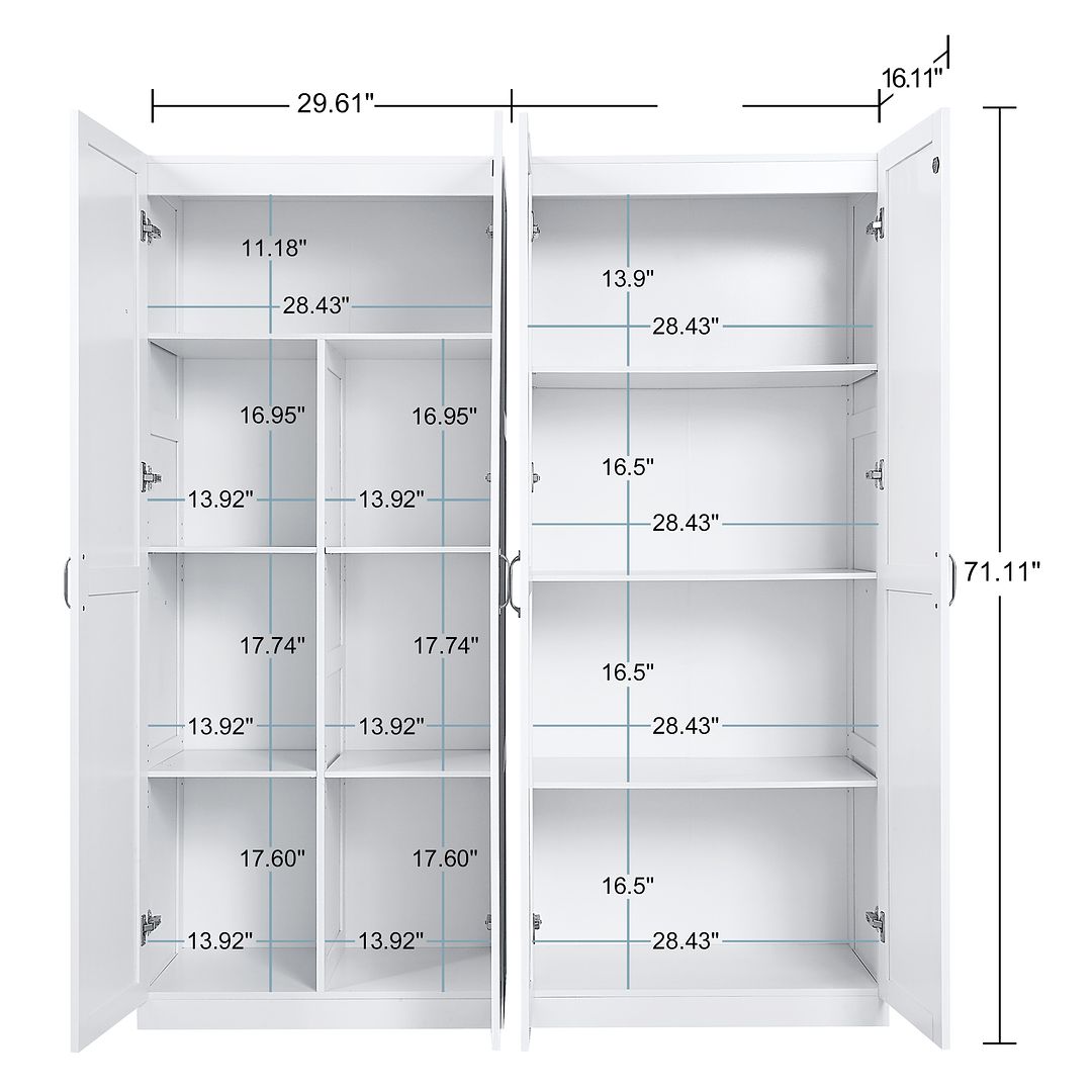 Manhattan Comfort Hopkins 2-Piece White Storage Cabinet 4.0