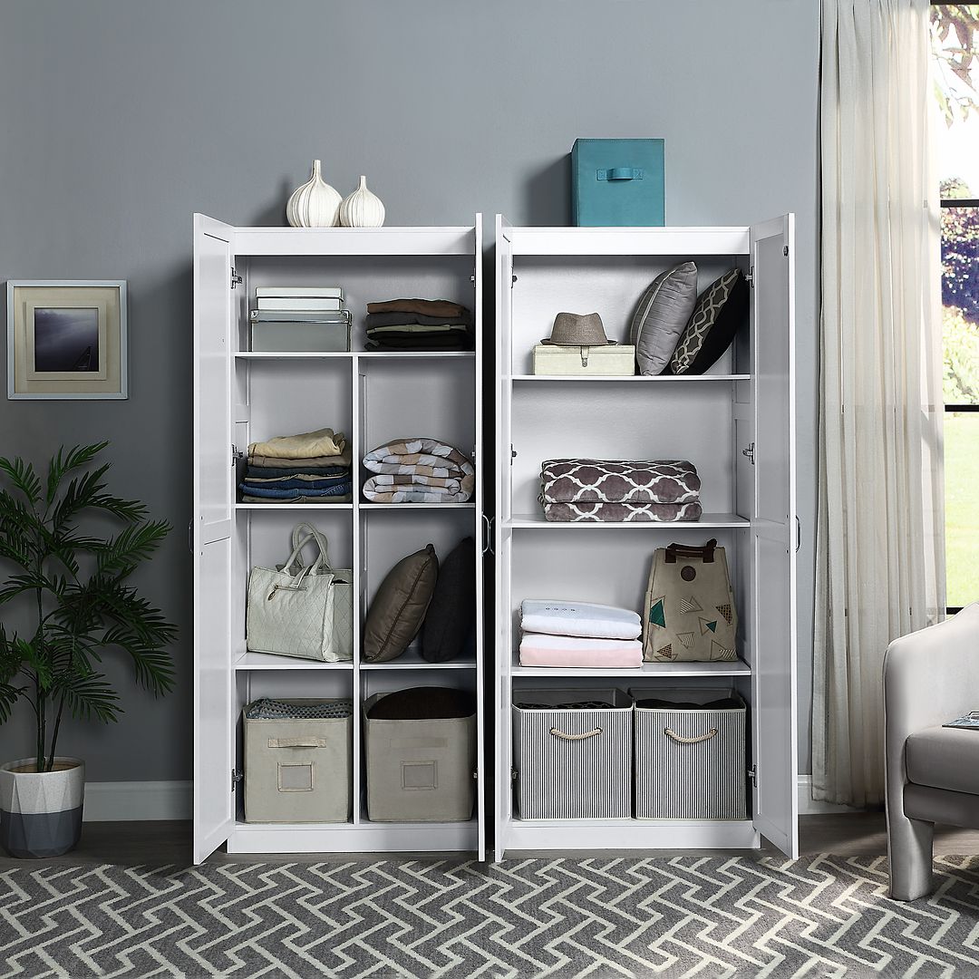 Manhattan Comfort Hopkins 2-Piece White Storage Cabinet 4.0