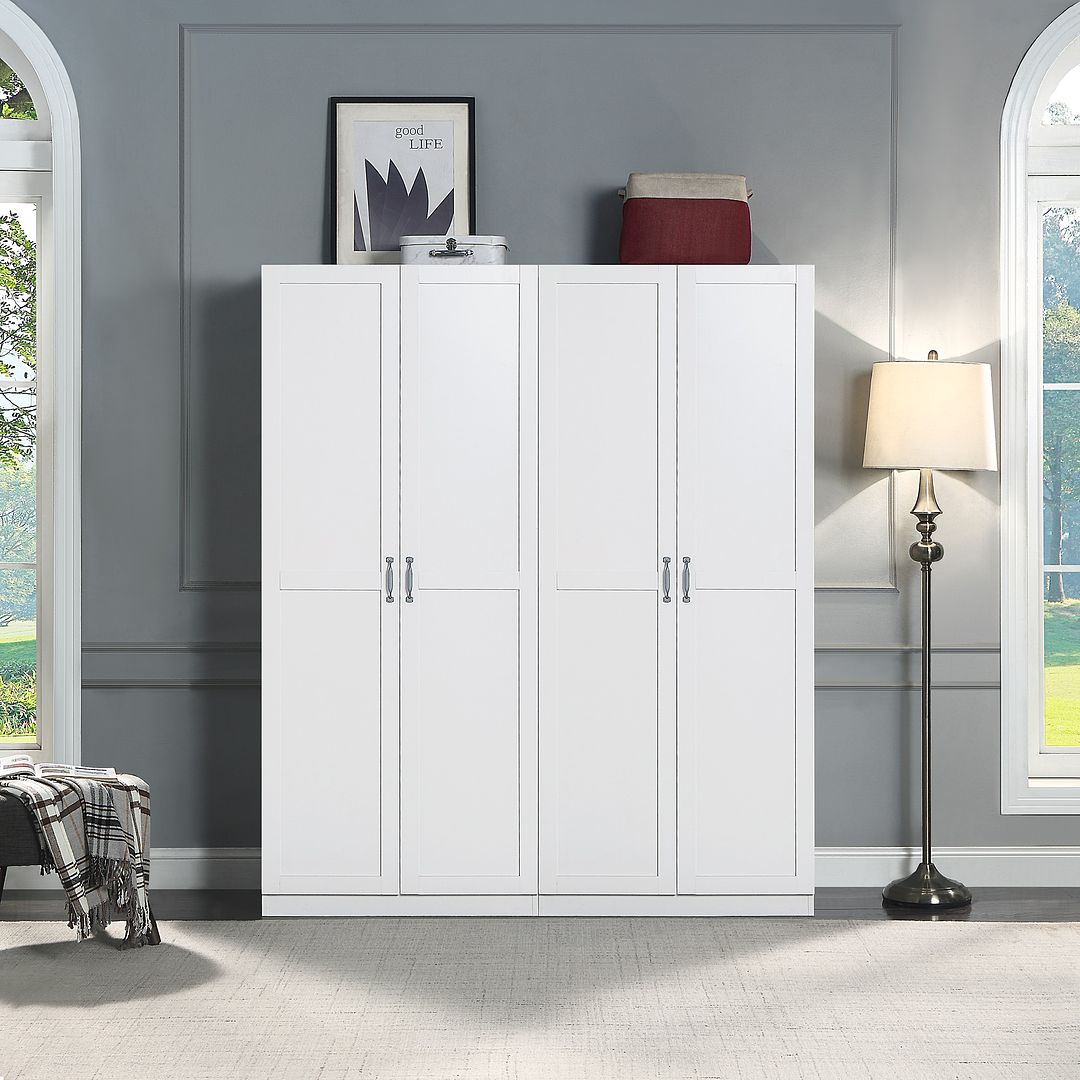 Manhattan Comfort Hopkins 2-Piece White Storage Cabinet 4.0