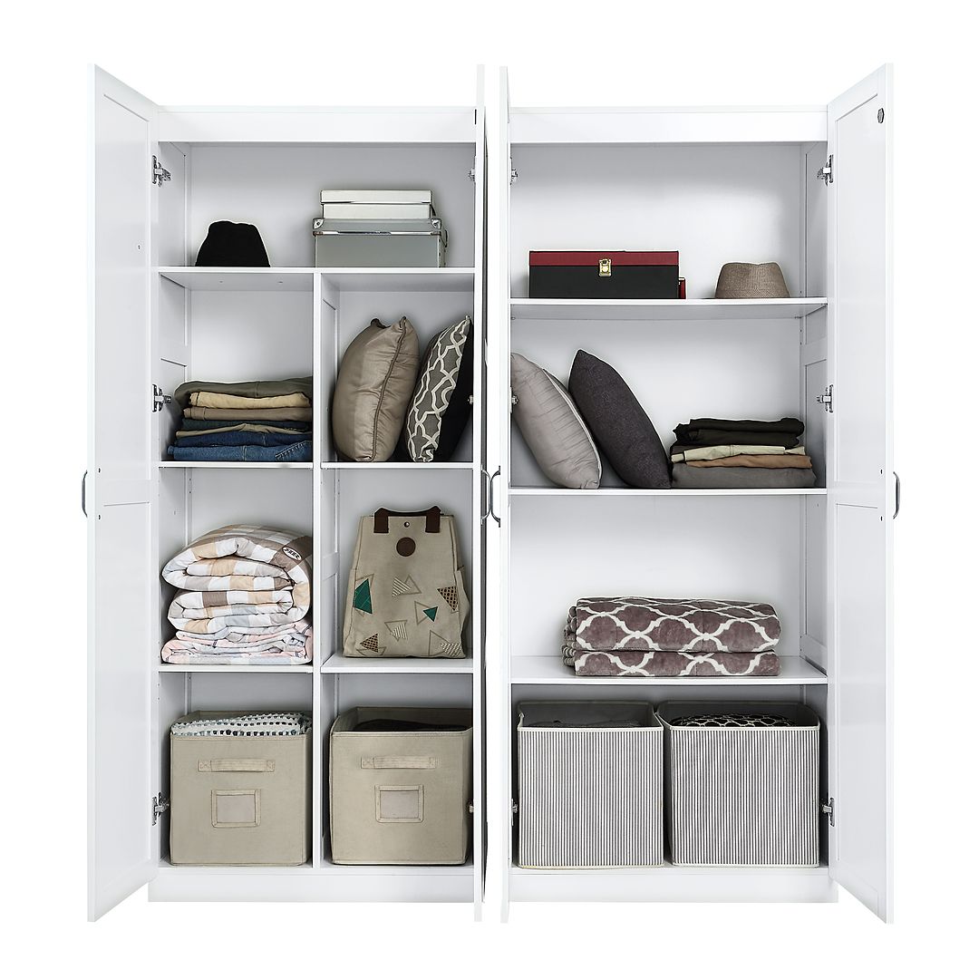 Manhattan Comfort Hopkins 2-Piece White Storage Cabinet 4.0
