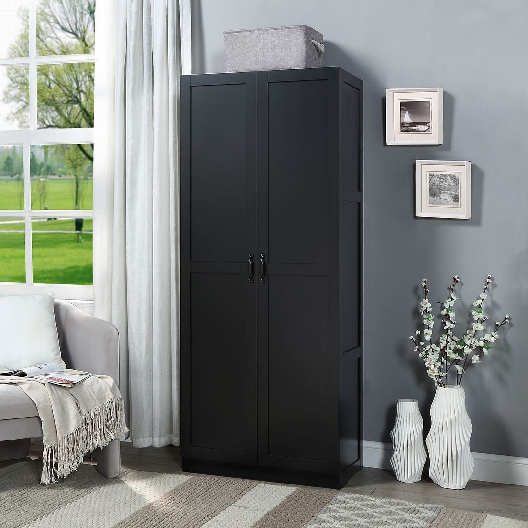 Manhattan Comfort Hopkins Black Storage Cabinet 2.0