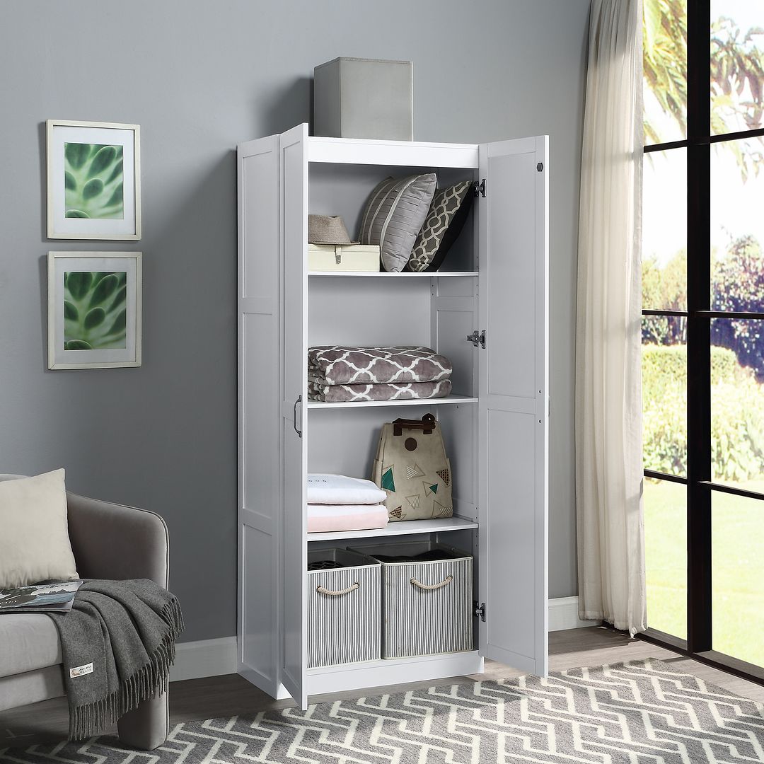 Manhattan Comfort Hopkins White Storage Cabinet 3.0