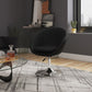 Manhattan Comfort Hopper Black & Polished Chrome Faux Leather Adjustable Height Chair