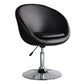 Manhattan Comfort Hopper Black & Polished Chrome Faux Leather Adjustable Height Chair