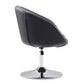 Manhattan Comfort Hopper Black & Polished Chrome Faux Leather Adjustable Height Chair