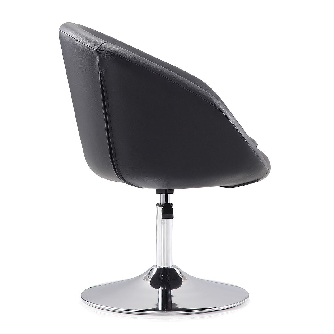 Manhattan Comfort Hopper Black & Polished Chrome Faux Leather Adjustable Height Chair
