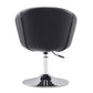Manhattan Comfort Hopper Black & Polished Chrome Faux Leather Adjustable Height Chair