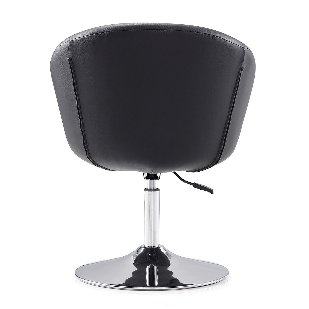 Manhattan Comfort Hopper Black & Polished Chrome Faux Leather Adjustable Height Chair