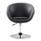 Manhattan Comfort Hopper Black & Polished Chrome Faux Leather Adjustable Height Chair