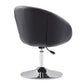 Manhattan Comfort Hopper Black & Polished Chrome Faux Leather Adjustable Height Chair